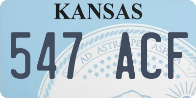 KS license plate 547ACF