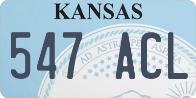 KS license plate 547ACL