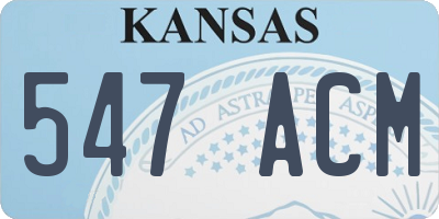 KS license plate 547ACM