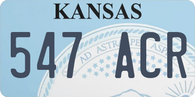KS license plate 547ACR