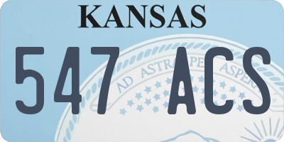 KS license plate 547ACS