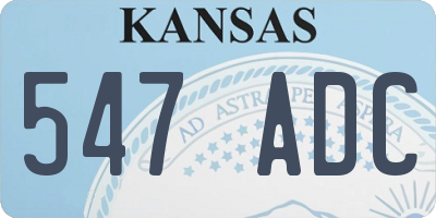KS license plate 547ADC