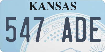 KS license plate 547ADE