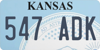 KS license plate 547ADK