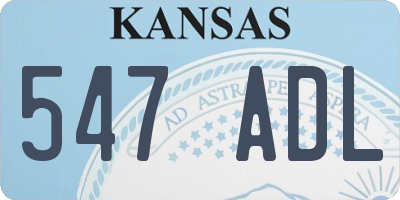 KS license plate 547ADL