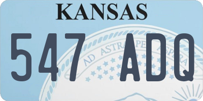 KS license plate 547ADQ