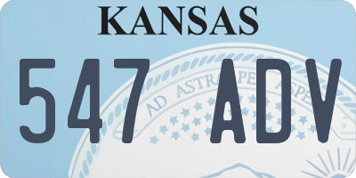 KS license plate 547ADV