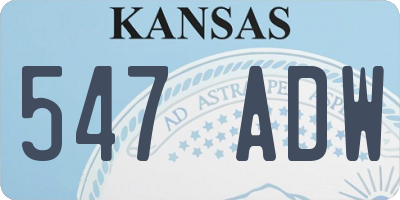 KS license plate 547ADW