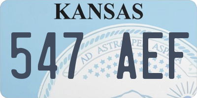 KS license plate 547AEF