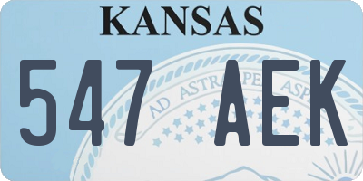 KS license plate 547AEK