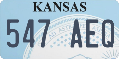 KS license plate 547AEQ