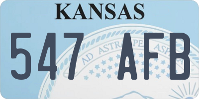 KS license plate 547AFB