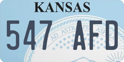 KS license plate 547AFD