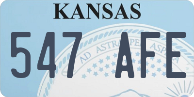 KS license plate 547AFE
