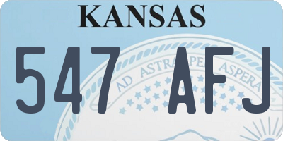 KS license plate 547AFJ