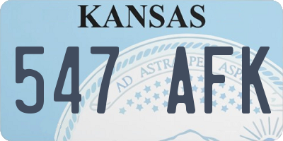 KS license plate 547AFK