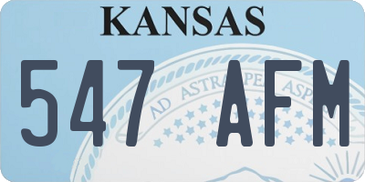 KS license plate 547AFM