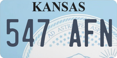 KS license plate 547AFN