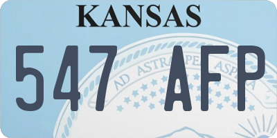 KS license plate 547AFP