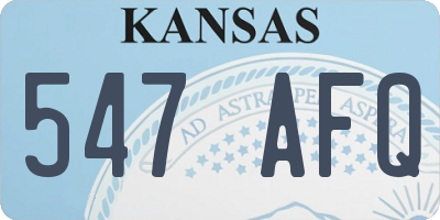 KS license plate 547AFQ
