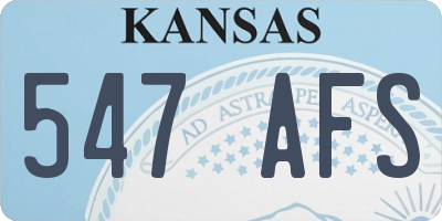 KS license plate 547AFS