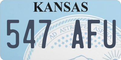 KS license plate 547AFU