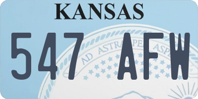 KS license plate 547AFW