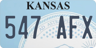 KS license plate 547AFX
