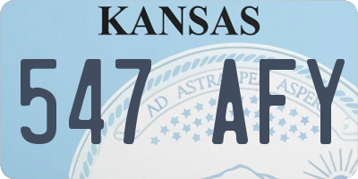 KS license plate 547AFY