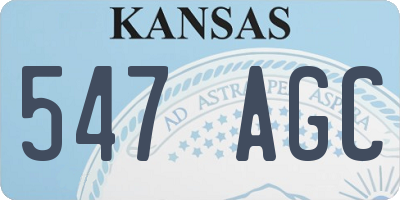 KS license plate 547AGC