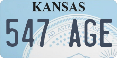 KS license plate 547AGE