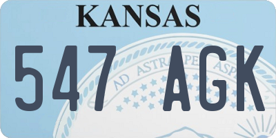 KS license plate 547AGK