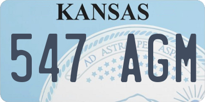 KS license plate 547AGM