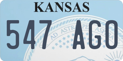KS license plate 547AGO