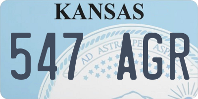 KS license plate 547AGR
