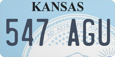 KS license plate 547AGU