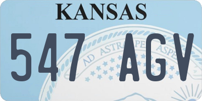 KS license plate 547AGV
