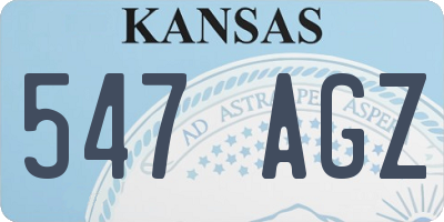 KS license plate 547AGZ