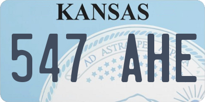 KS license plate 547AHE
