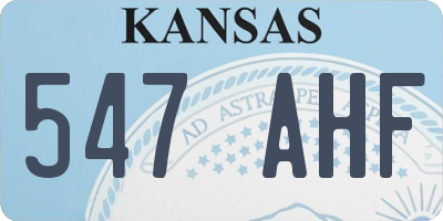 KS license plate 547AHF