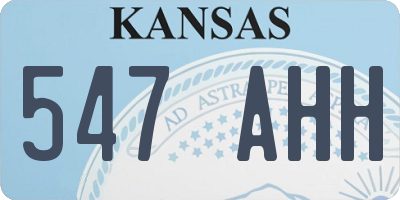 KS license plate 547AHH