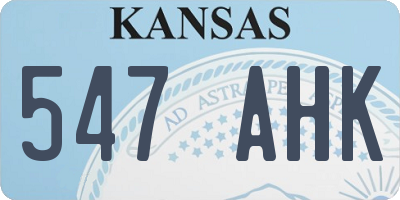 KS license plate 547AHK