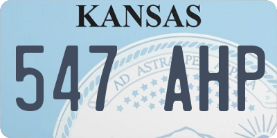 KS license plate 547AHP