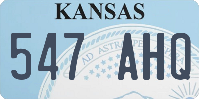 KS license plate 547AHQ