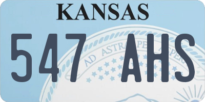 KS license plate 547AHS