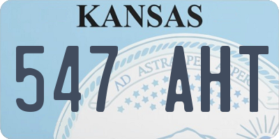 KS license plate 547AHT
