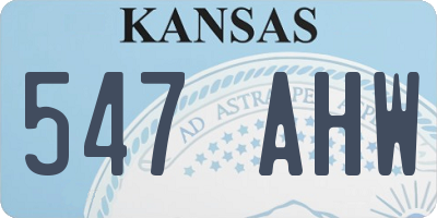 KS license plate 547AHW