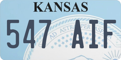 KS license plate 547AIF