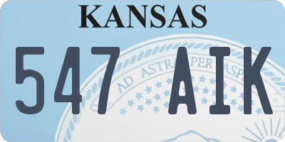 KS license plate 547AIK