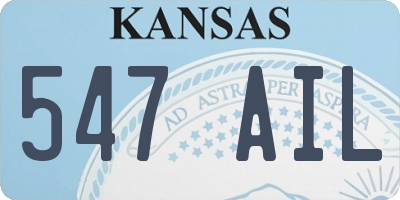 KS license plate 547AIL